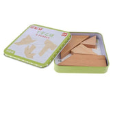 Wooden Jigsaw Puzzle Tetris Puzzle Blocks Kids Educational Toy - T Shape -with TIN Box